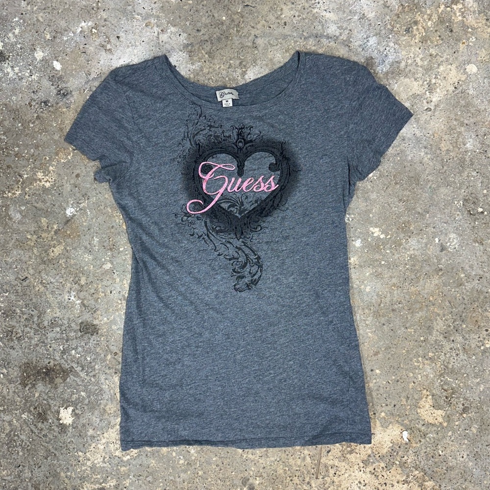 Y2K Guess Grey Graphic Tee